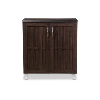 Baxton Studio SR 890005-Wenge Excel Sideboard Storage Cabinet in Dark Brown